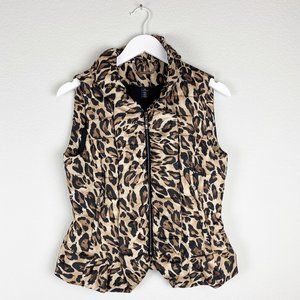 White House Black Market WHBM Cheetah Vest Size XS